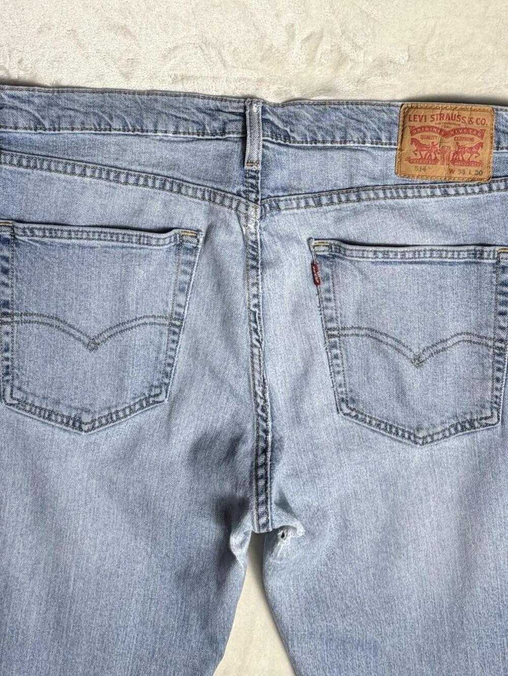 Levi’s 514 Men’s Straight Fit Jeans Light Wash Blue Denim Size 36x30
